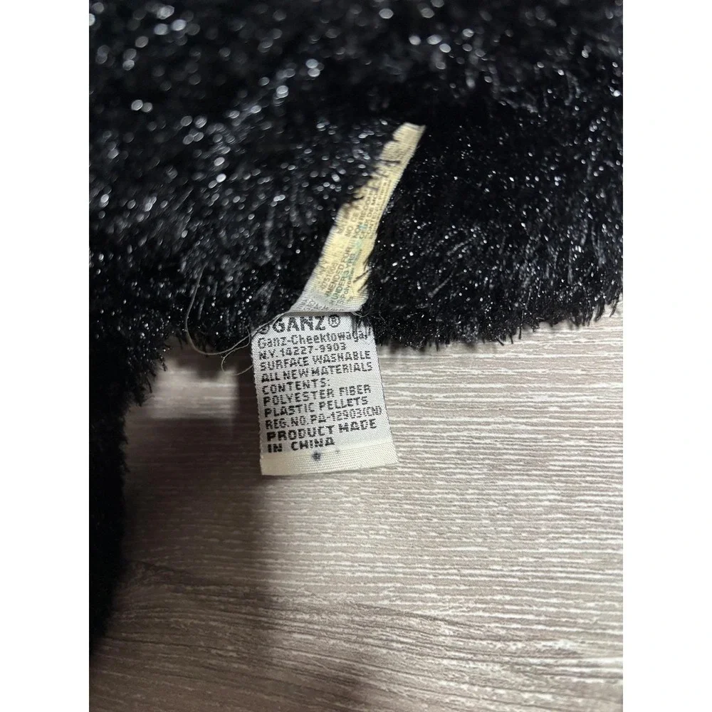 Ganz Webkinz Black Cat Plush Stuffed Animal Retired HM013 Shimmer Fur